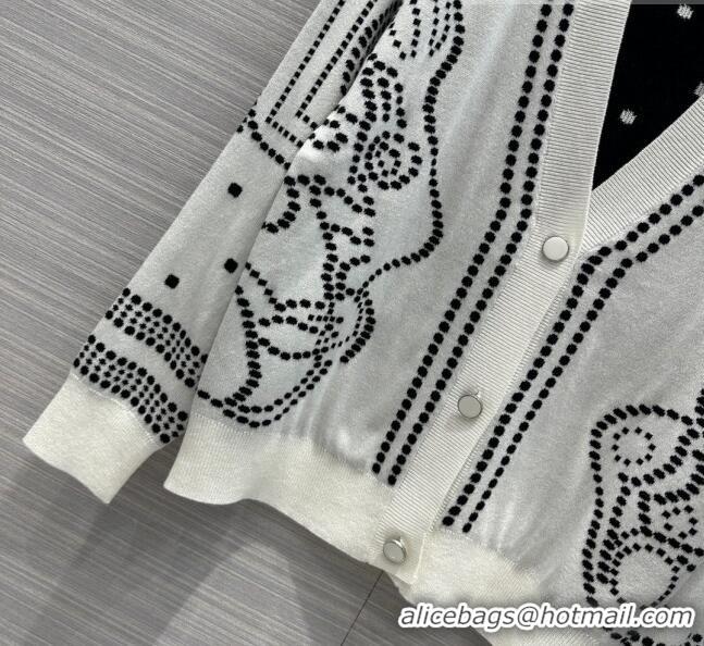 Buy Fashionable Hermes Wool & Silk Cardigan H7518 White 2023