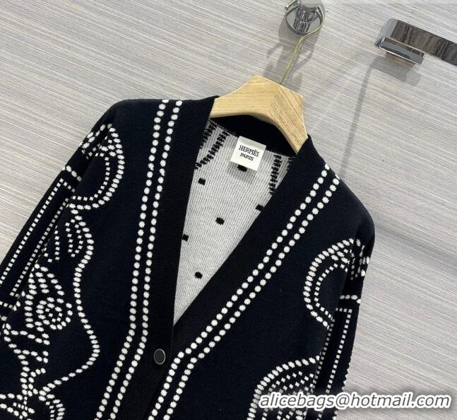 ​Most Popular Hermes Wool & Silk Cardigan H7519 Black 2023