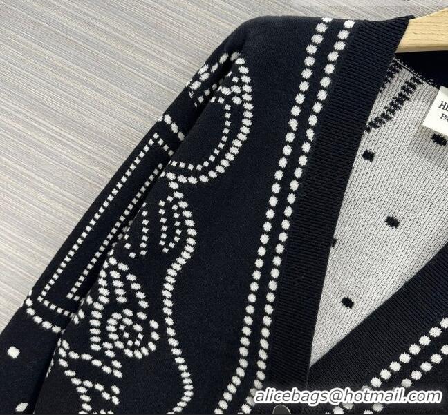 ​Most Popular Hermes Wool & Silk Cardigan H7519 Black 2023