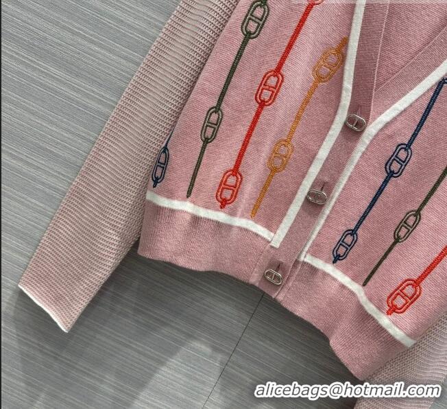 ​Original Cheap Hermes Wool & Silk Cardigan H7523 Pink 2023