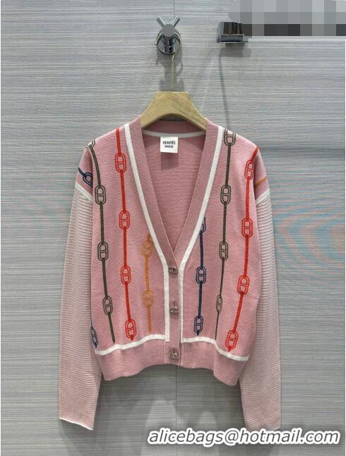 ​Original Cheap Hermes Wool & Silk Cardigan H7523 Pink 2023