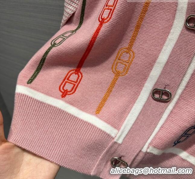 ​Original Cheap Hermes Wool & Silk Cardigan H7523 Pink 2023