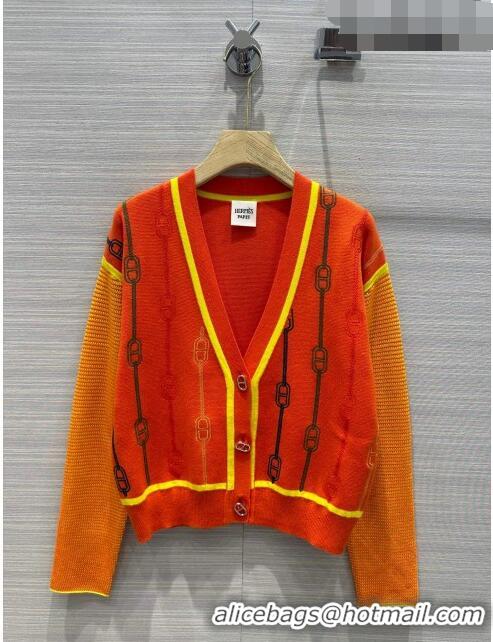 ​Pretty Style Hermes Wool & Silk Cardigan H7524 Red 2023