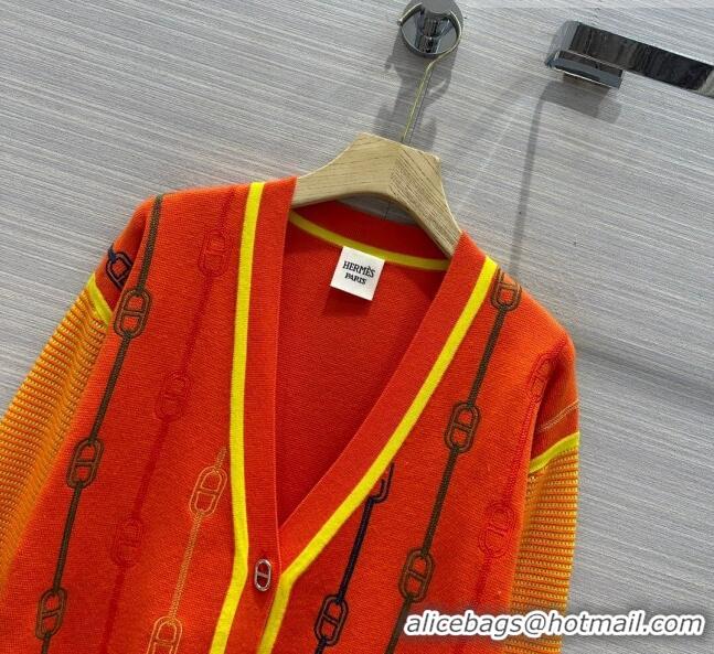 ​Pretty Style Hermes Wool & Silk Cardigan H7524 Red 2023