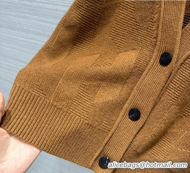 Top Quality Hermes Cashmere & Wool Cardigan H7603 Brown 2023