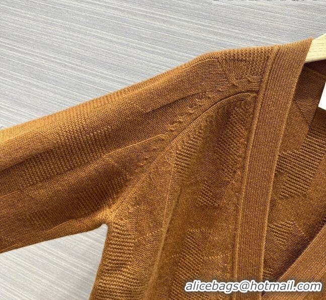 Top Quality Hermes Cashmere & Wool Cardigan H7603 Brown 2023