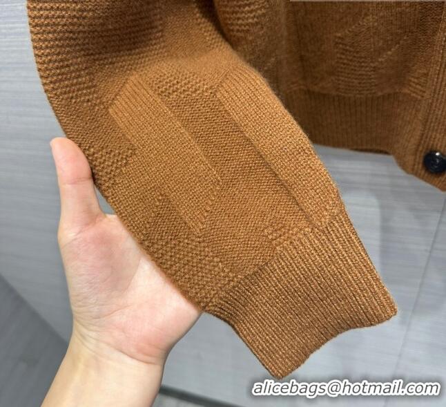 Top Quality Hermes Cashmere & Wool Cardigan H7603 Brown 2023