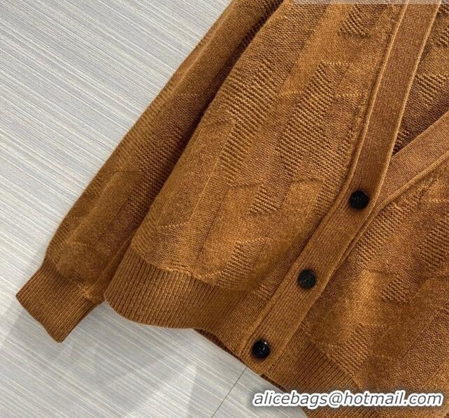 Top Quality Hermes Cashmere & Wool Cardigan H7603 Brown 2023