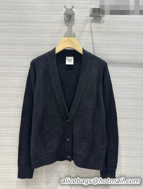 ​Most Popular Hermes Cashmere & Wool Cardigan H7604 Black 2023