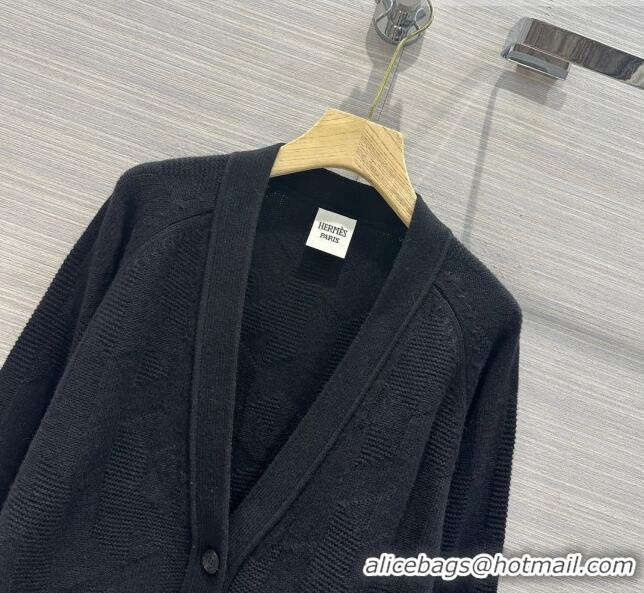 ​Most Popular Hermes Cashmere & Wool Cardigan H7604 Black 2023