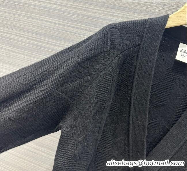 ​Most Popular Hermes Cashmere & Wool Cardigan H7604 Black 2023