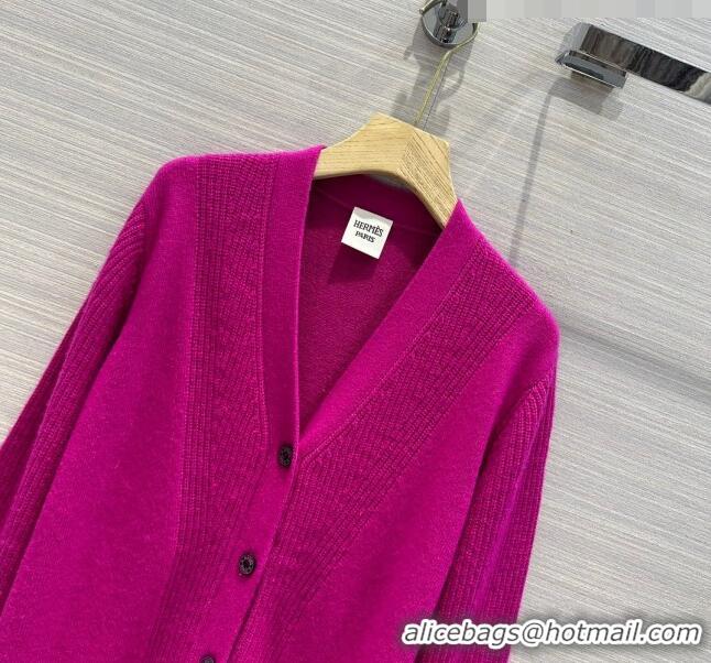 Modern Classic Hermes Cashmere & Wool Cardigan H7608 Rosy 2023