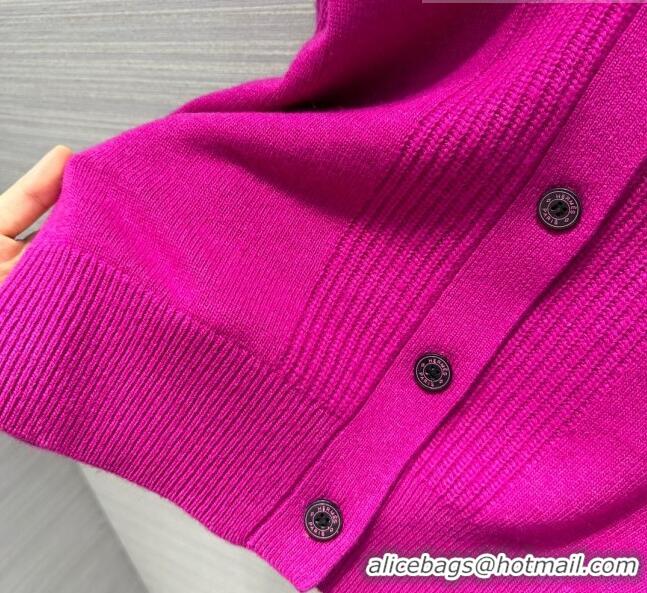 Modern Classic Hermes Cashmere & Wool Cardigan H7608 Rosy 2023