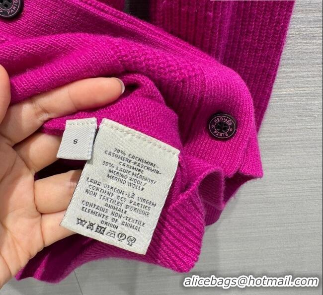 Modern Classic Hermes Cashmere & Wool Cardigan H7608 Rosy 2023