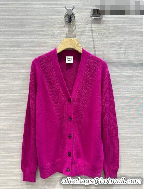 Modern Classic Hermes Cashmere & Wool Cardigan H7608 Rosy 2023