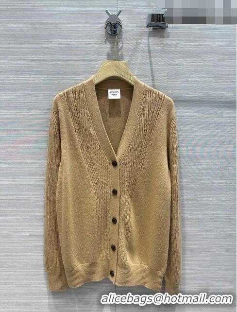 New Design Hermes Cashmere & Wool Cardigan H7609 Brown 2023