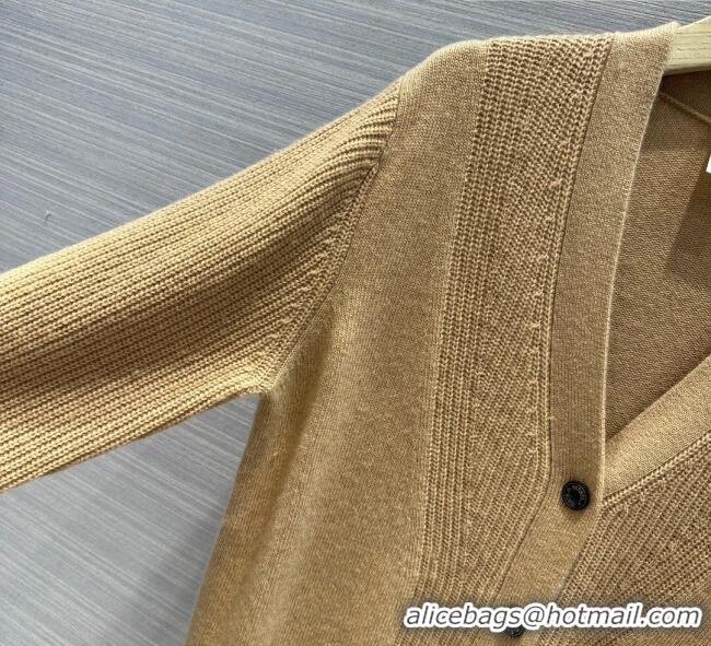 New Design Hermes Cashmere & Wool Cardigan H7609 Brown 2023