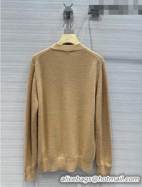 New Design Hermes Cashmere & Wool Cardigan H7609 Brown 2023