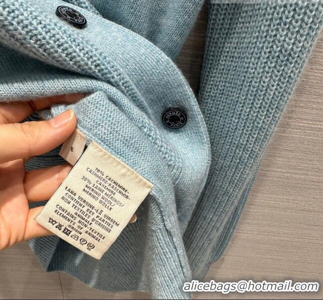 ​Affordable Price Hermes Cashmere & Wool Cardigan H7610 Blue 2023