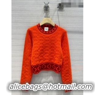 ​Best Quality Hermes Cashmere Sweater H71216 Orange Red 2023