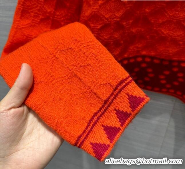 ​Best Quality Hermes Cashmere Sweater H71216 Orange Red 2023