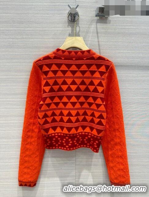 ​Best Quality Hermes Cashmere Sweater H71216 Orange Red 2023