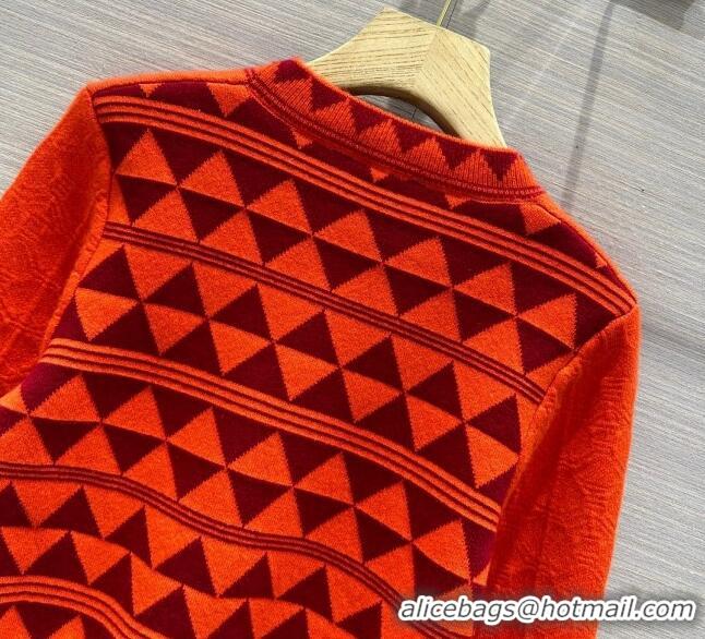 ​Best Quality Hermes Cashmere Sweater H71216 Orange Red 2023