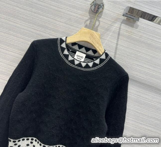 ​Grade Quality Hermes Cashmere Sweater H71217 Black 2023