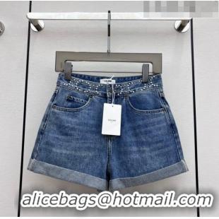 ​Buy New Cheap Celine Denim Shorts C71702 Blue 2023