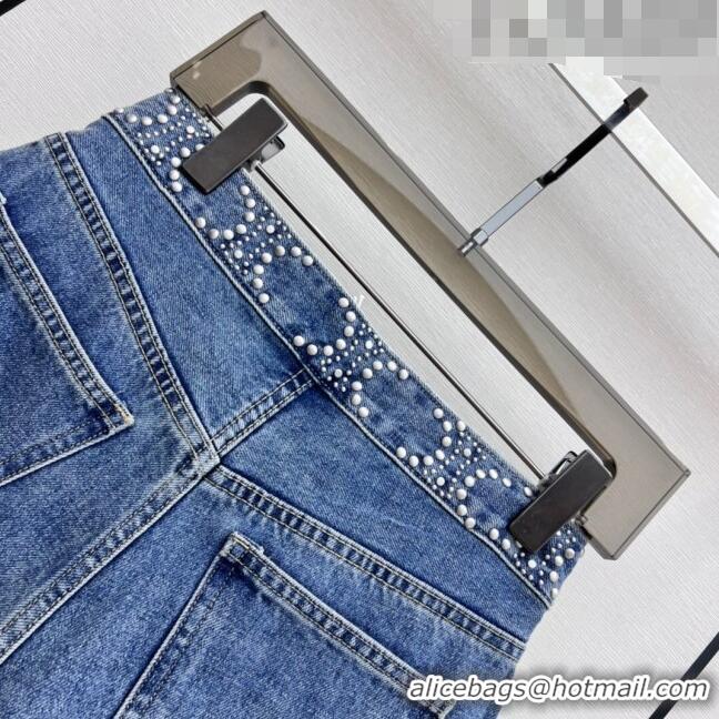 ​Buy New Cheap Celine Denim Shorts C71702 Blue 2023