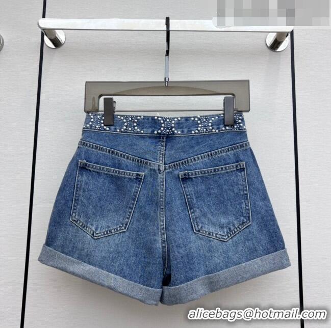 ​Buy New Cheap Celine Denim Shorts C71702 Blue 2023