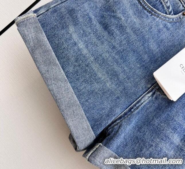 ​Buy New Cheap Celine Denim Shorts C71702 Blue 2023