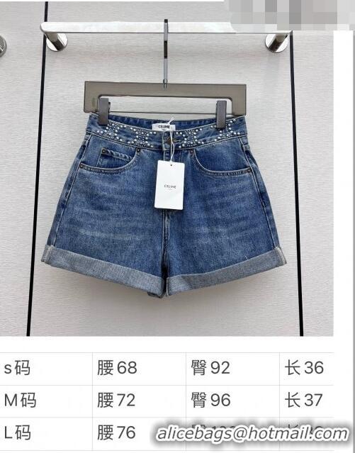 ​Buy New Cheap Celine Denim Shorts C71702 Blue 2023