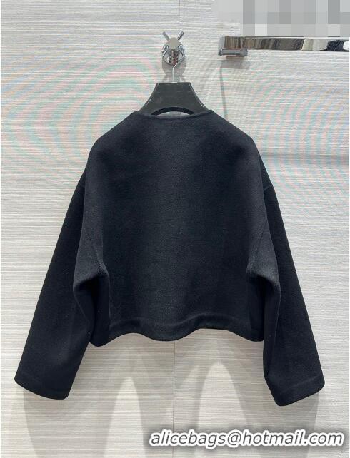 Grade Quality Celine Wool& Cashmere Short Coat C9907 Black 2023