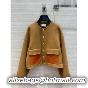 Well Crafted Celine Wool& Cashmere Short Coat C9908 Brown 2023