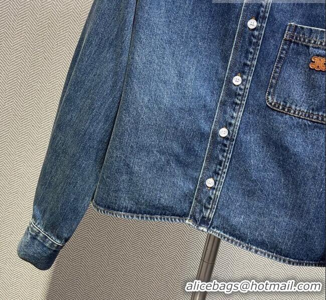 Shop Inexpensive Celine Denim Shirt C91201 Blue 2023