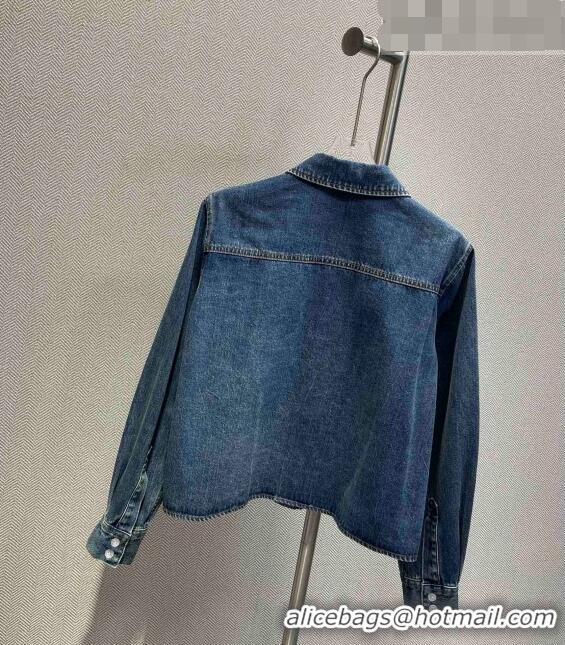 Shop Inexpensive Celine Denim Shirt C91201 Blue 2023