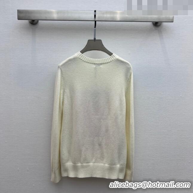 ​Popular Style Loewe Cashmere & Wool Sweater L82428 White 2023