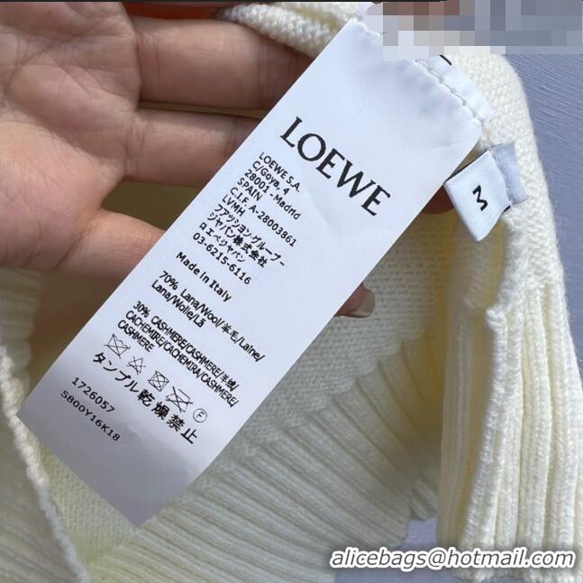 ​Popular Style Loewe Cashmere & Wool Sweater L82428 White 2023