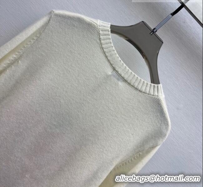 ​Popular Style Loewe Cashmere & Wool Sweater L82428 White 2023