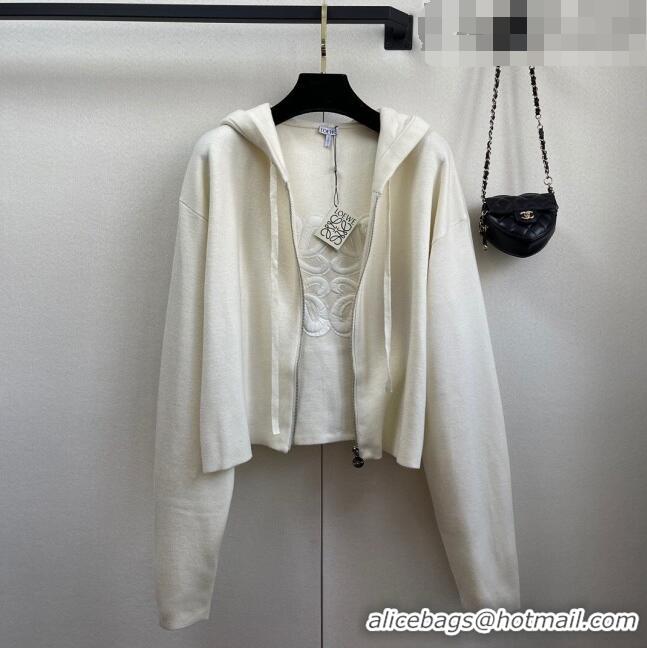 Trendy Design Loewe Wool Cardigan L82507 White 2023