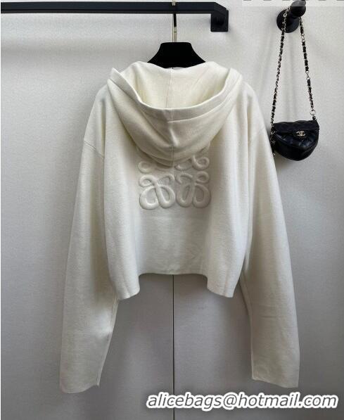 Trendy Design Loewe Wool Cardigan L82507 White 2023