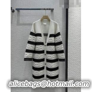 ​Top Quality Hermes Cashmere Cardigan H91532 Black/Whtie 2023