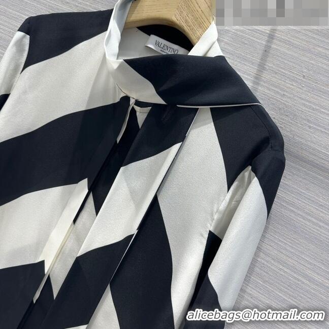 Top Quality Valentino Silk Shirt V92725 White/Black 2023