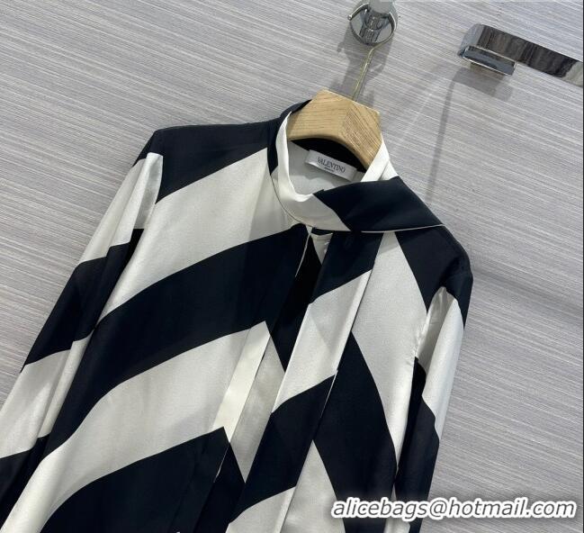 Top Quality Valentino Silk Shirt V92725 White/Black 2023