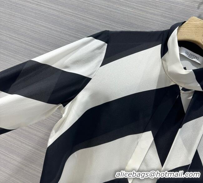 Top Quality Valentino Silk Shirt V92725 White/Black 2023