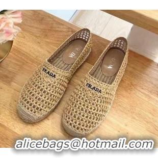 Unique Discount Prada Crochet Espadrilles Flat Beige 704072