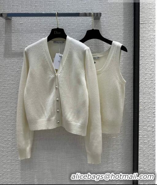 Unique Grade Dior Cashmere Vest D102001 White 2023