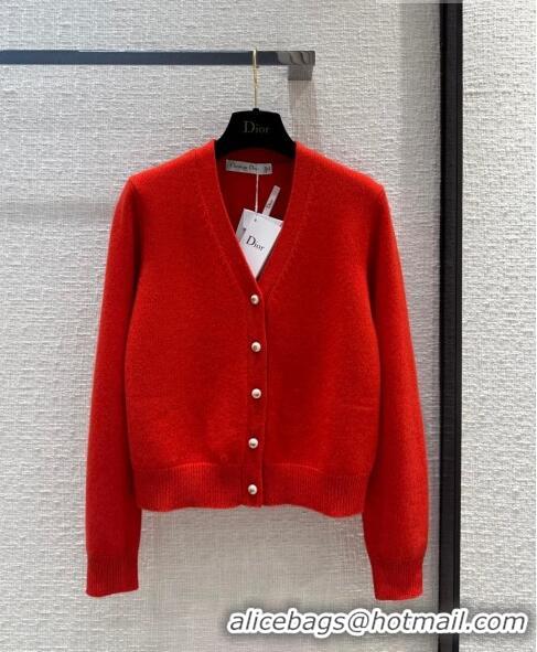 Buy Discount Dior Cashmere Cardigan D102006 Red 2023