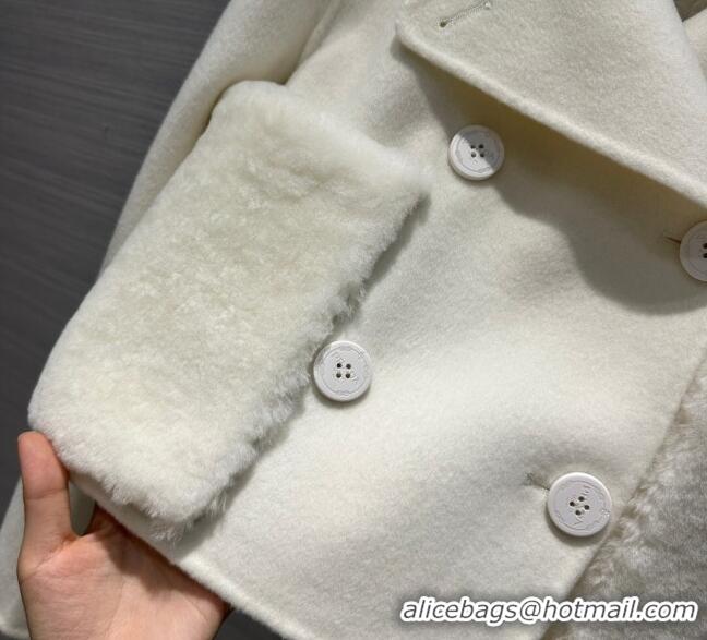 Good Product Prada Cashmere Short Coat P102008 White 2023